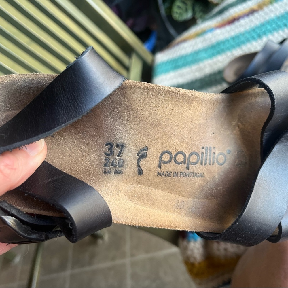 Birkenstock Papillio Lola sandals. Black leather. Size 37, 6-6.5. - Picture 10 of 13